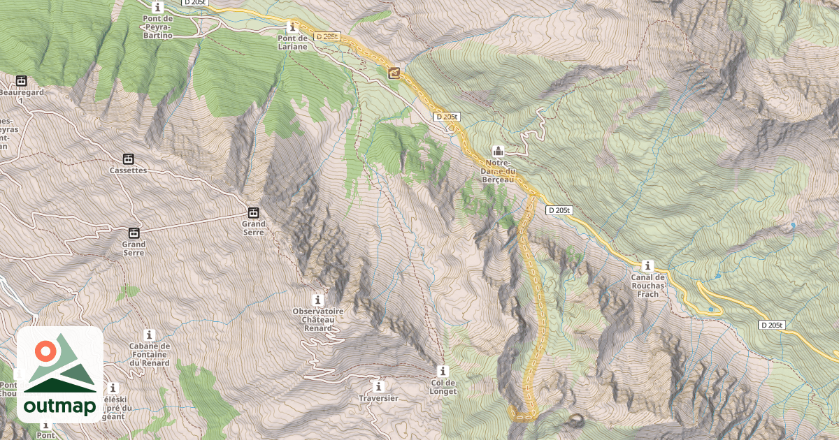 Map of Le Queyron — Pont de Lariane