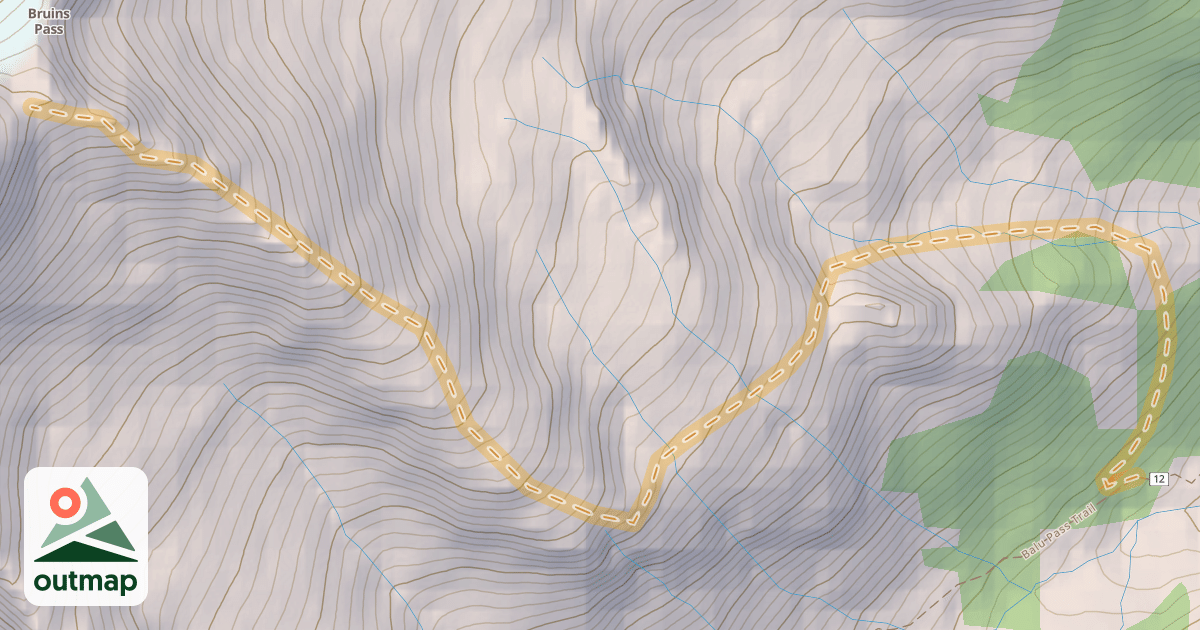 Map of Bruins Pass Uptrack