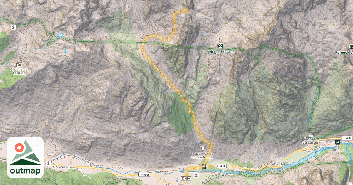 Map of Pas de l’Olan — La Chapelle-en-Valgaudémar
