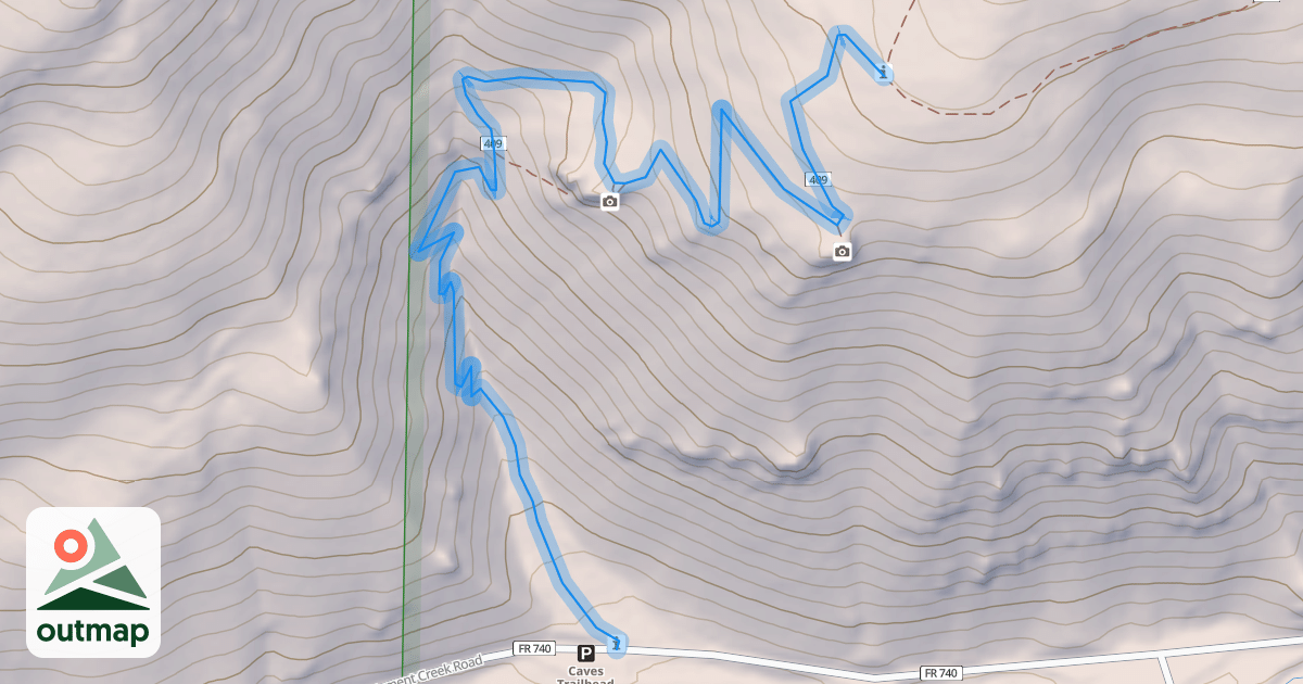 Map of Caves Trail #409