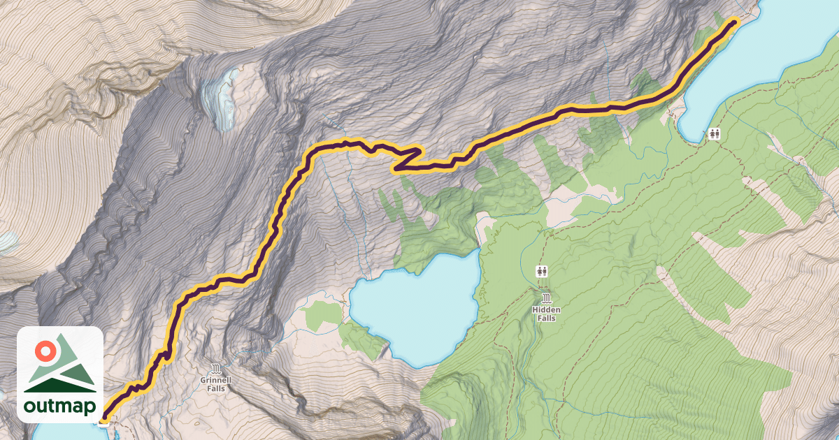Map of Grinnell Glacier Trail
