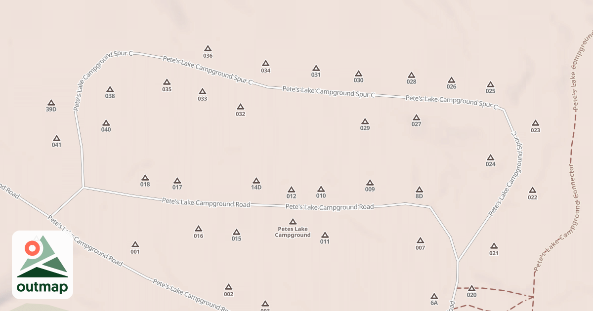 Map of PETE'S LAKE CAMPGROUND SPUR C