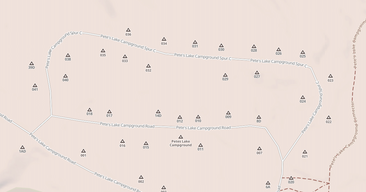 Map preview of PETE'S LAKE CAMPGROUND SPUR C