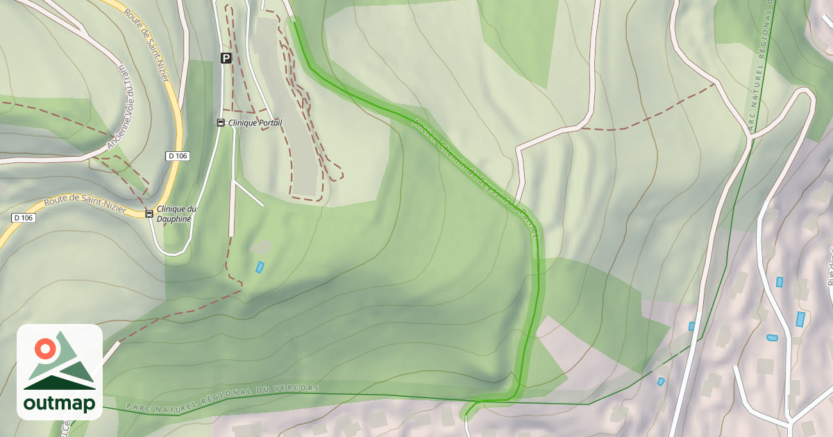 Map of Ancien Chemin de Seyssins à Pariset