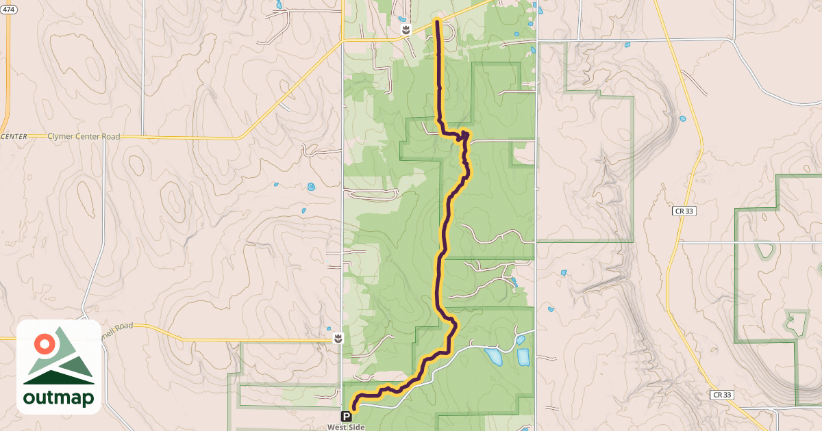 Map of Fred J. Cusimano Westside Overland Trail