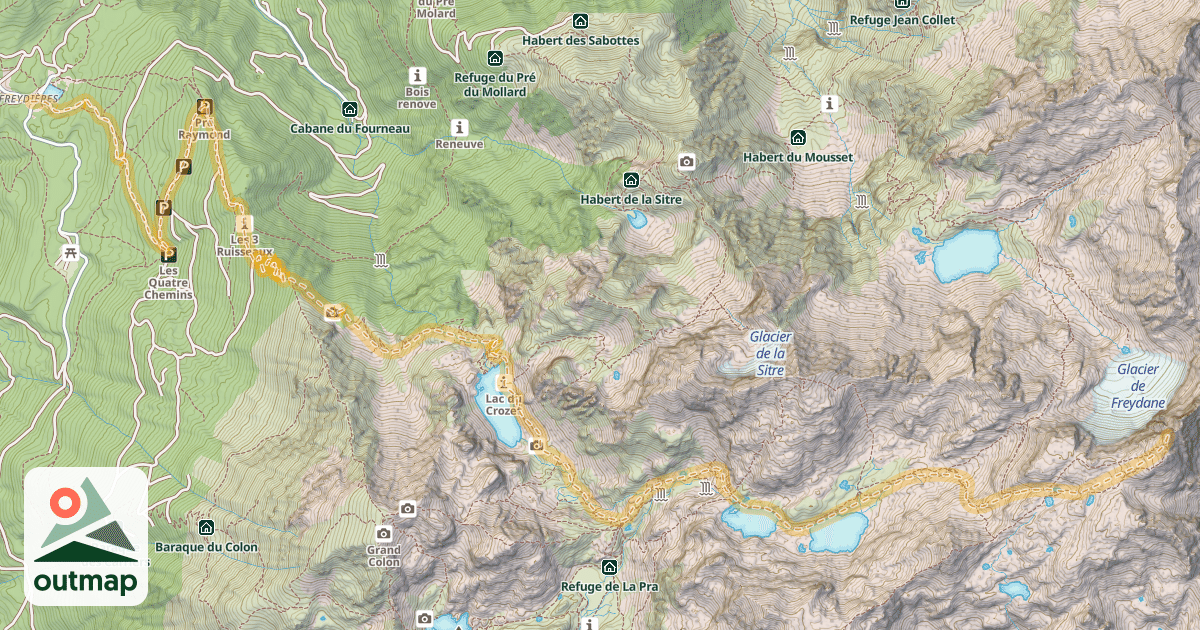 Map of Croix de Belledonne — Freydières