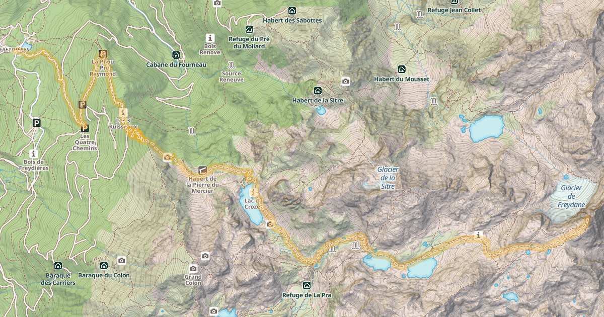 Map preview of Croix de Belledonne — Freydières