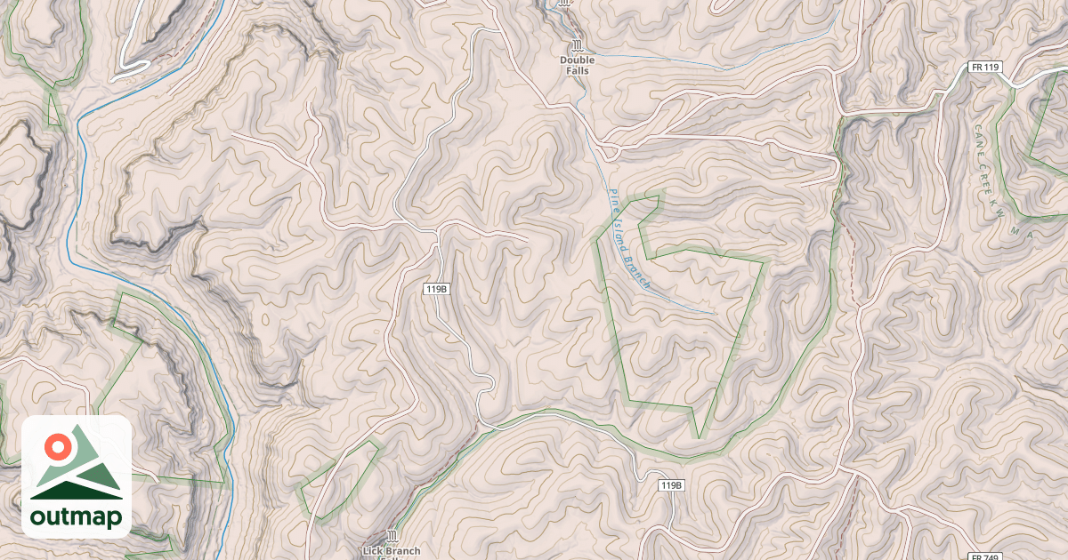 Map of LICK BRANCH