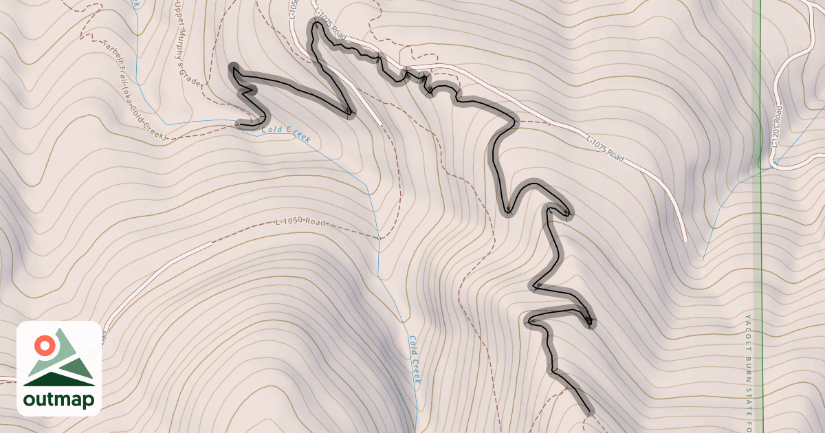Map of Tarbell Trail (aka Cold Creek)