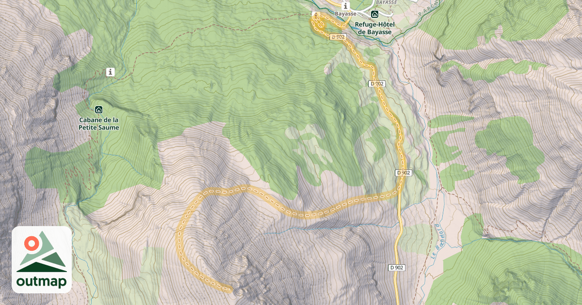 Map of Crête de Pierre-Éclatée — Bayasse