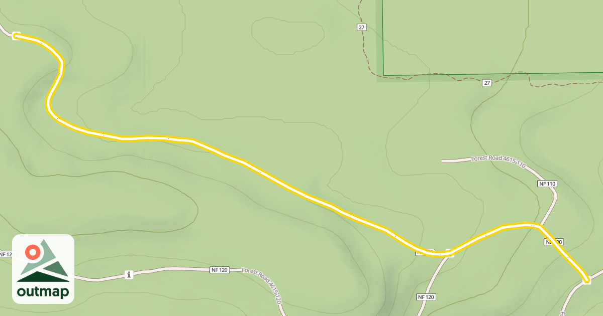 Map of Forest Road 4615-100