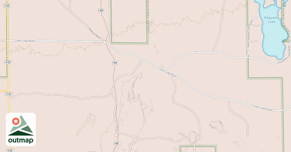 Map of COOK LAKE (CO RD M-27)