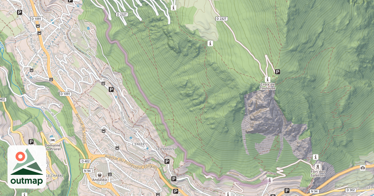 Map of Route Forestière des Fontaines