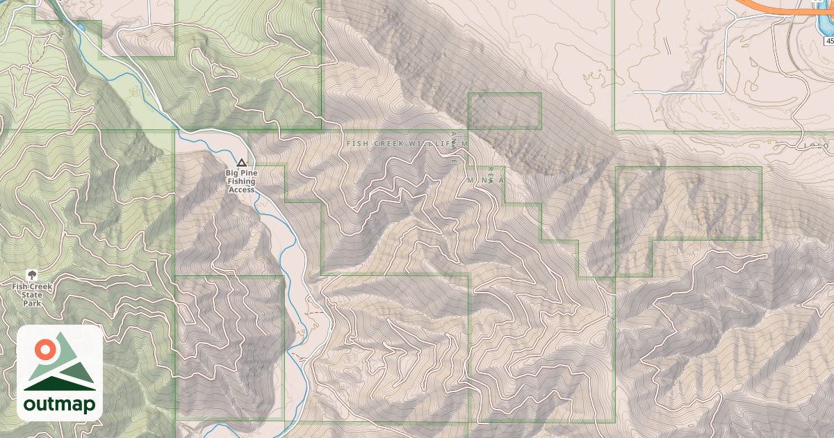 Map of FISH CREEK DIVIDE