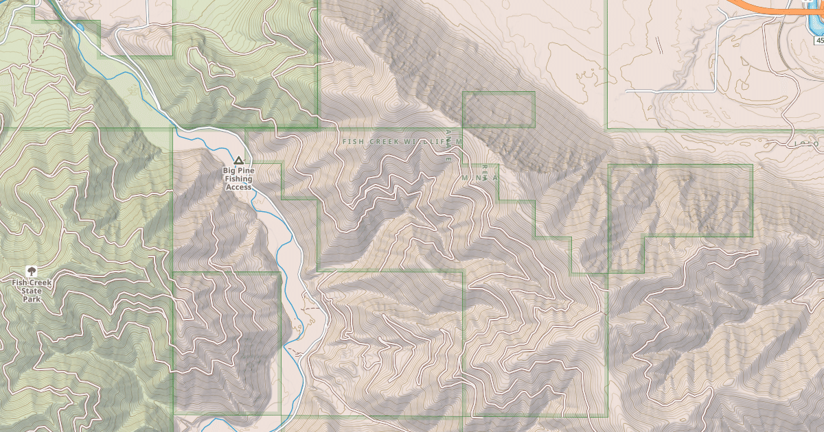 Map preview of FISH CREEK DIVIDE