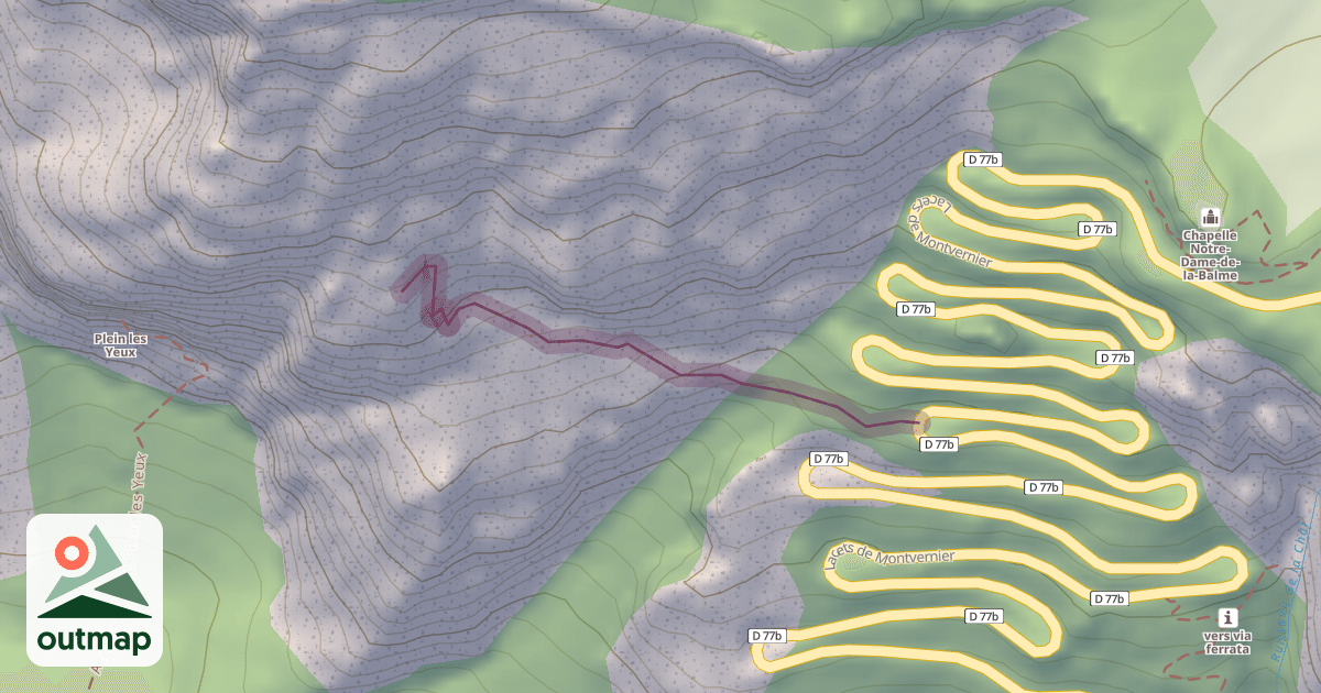 Map of Chemin de Retour des Voies d'Escalade