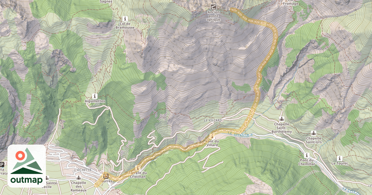 Map of Crête des Chambrettes — Ceillac