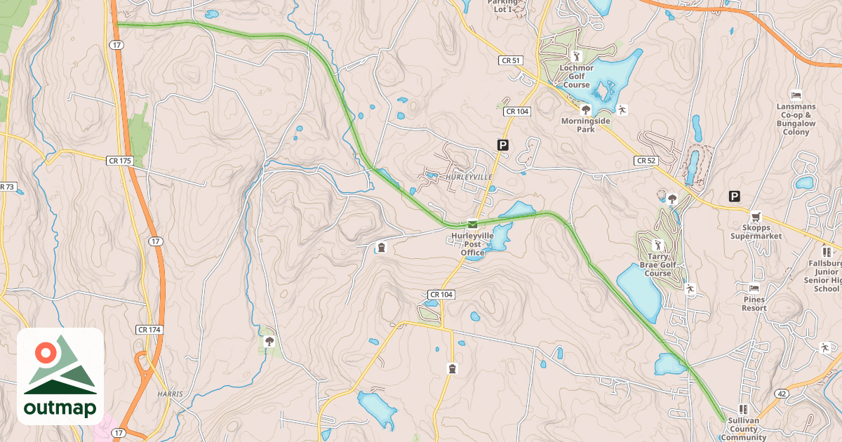 Map of Hurleyville O&W Rail Trail