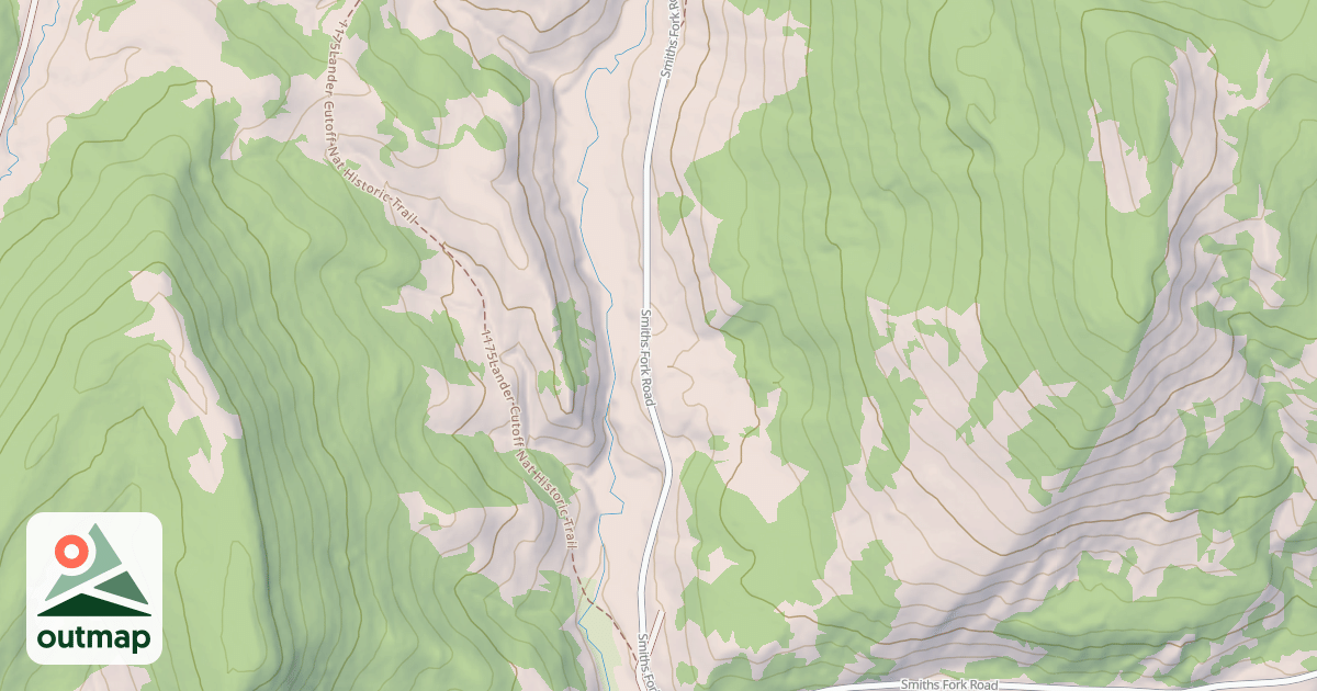 Map of Smiths Fork Snowmobile Trail