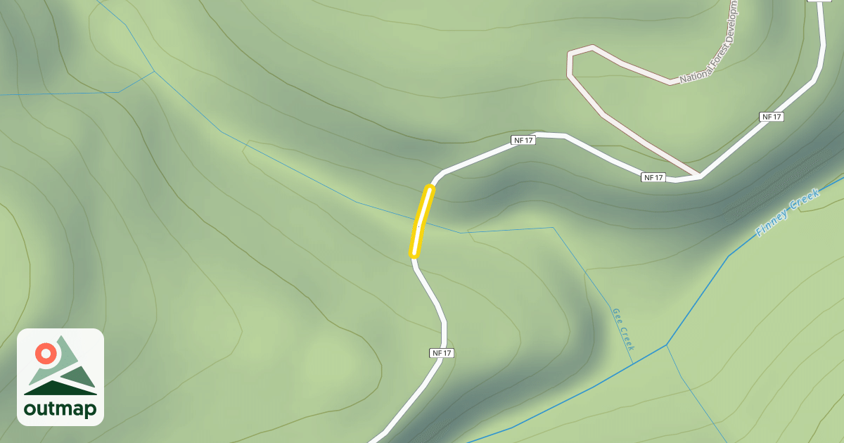 Map of Finney-Cumberland Road