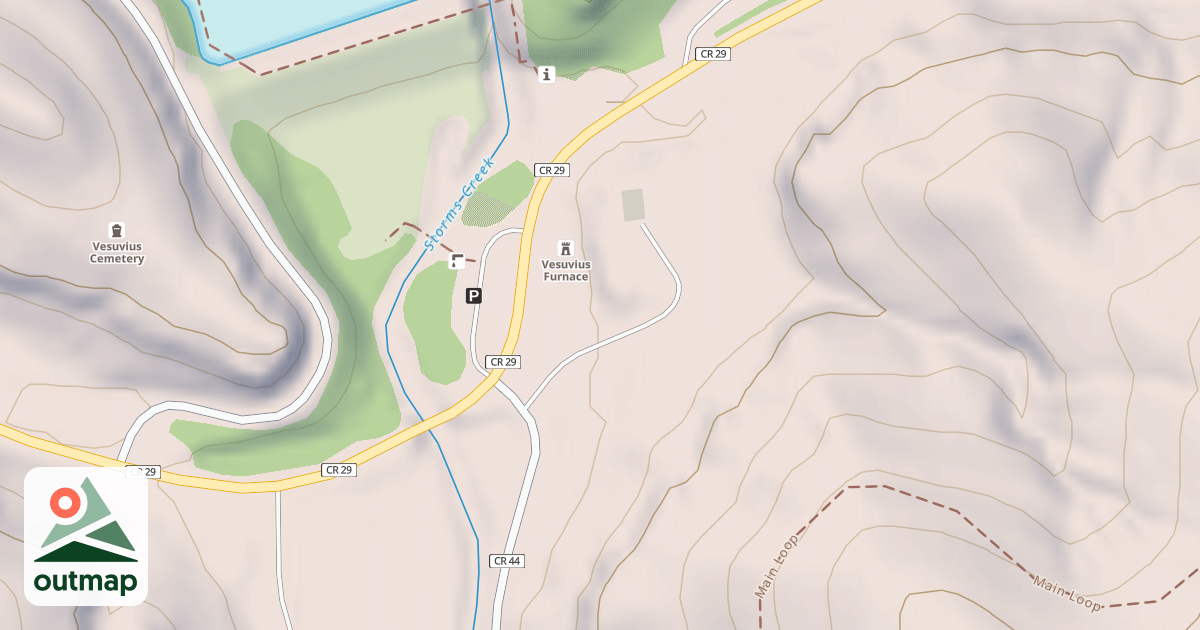 Map of IR VESUVIUS, FURNACE SHELTER