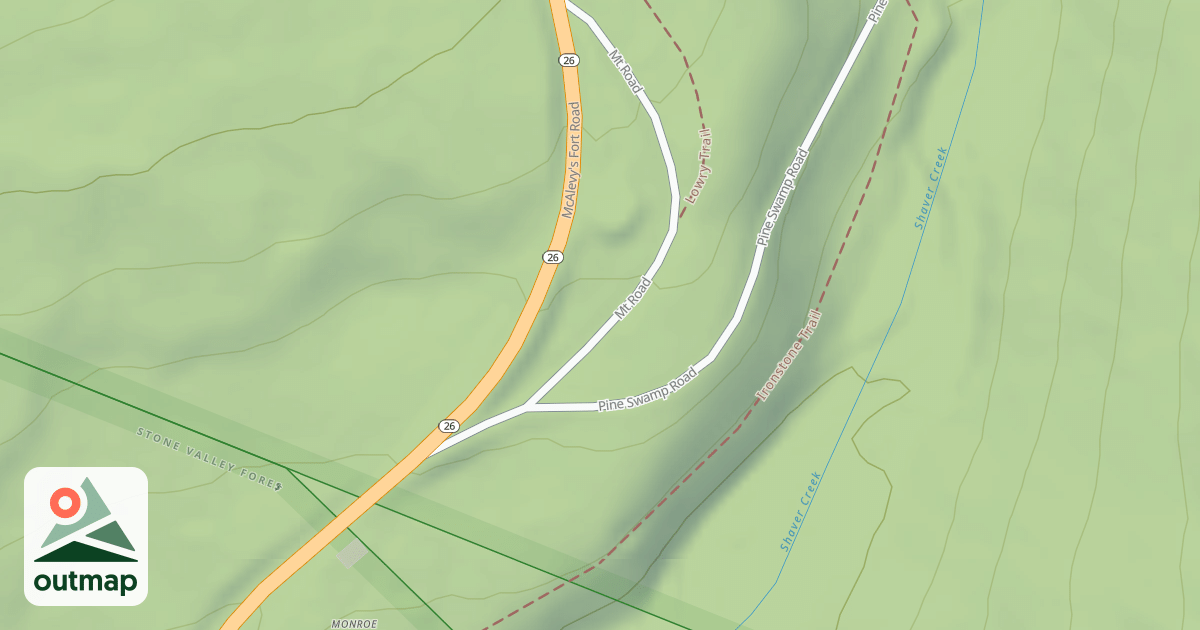 Map of Rothrock State Forest Seven Mountains Snowmobile Trails