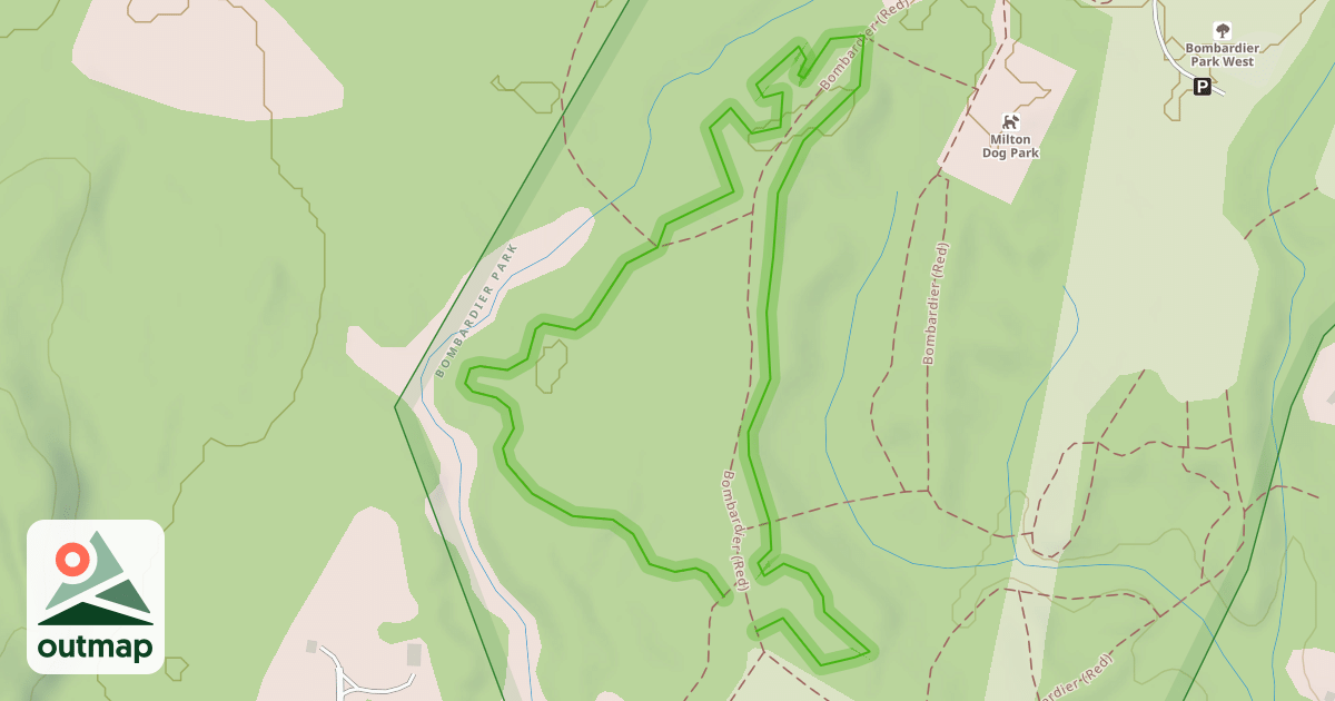 Map of Bombadier MTB Trail (white)