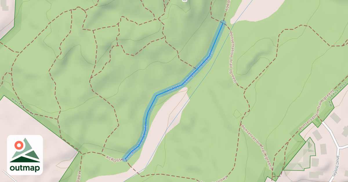 Map of ACROSS Lexington Trail (blue)