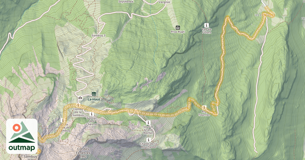 Map of Croix du Col de la Sambuy — Les Chaffauds