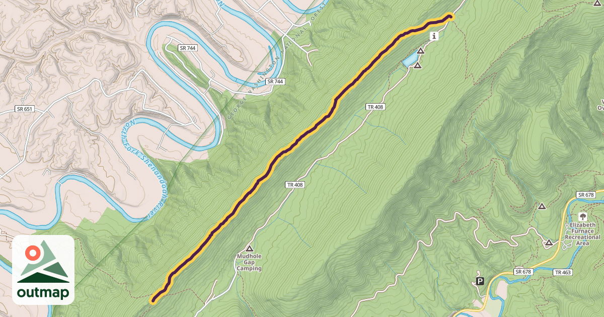 Map of Tuscarora-Doll Ridge Trail