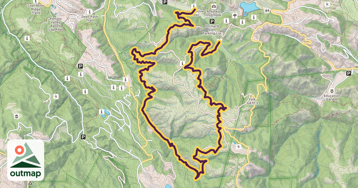 Map of Los Trancos Trail