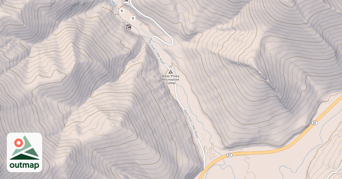 Map of WEST PINE CREEK