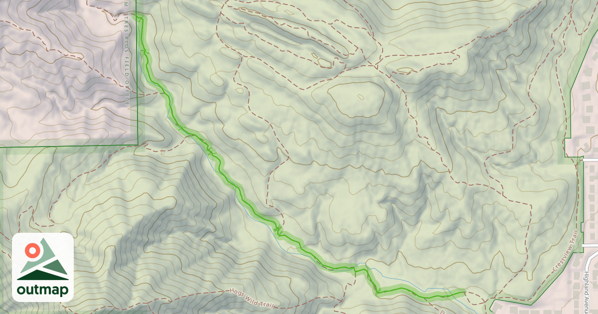 Map of Perins Gulch Trail