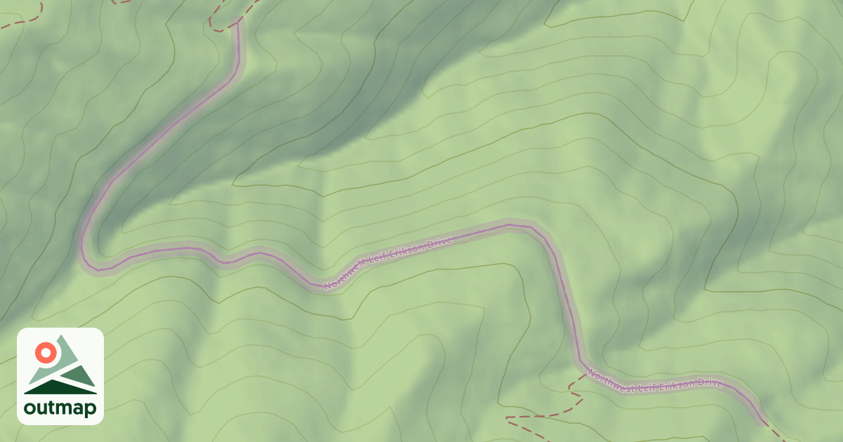 Map of Northwest Leif Erikson Drive