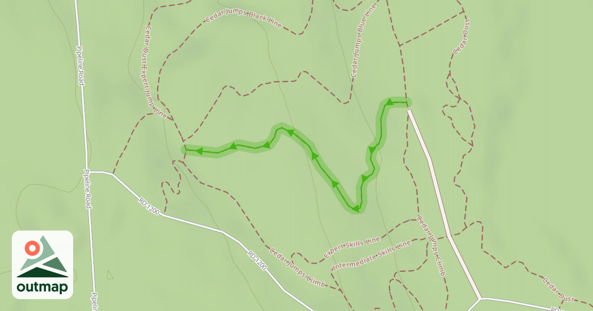 Map of Cedar Dust Green Jump Line