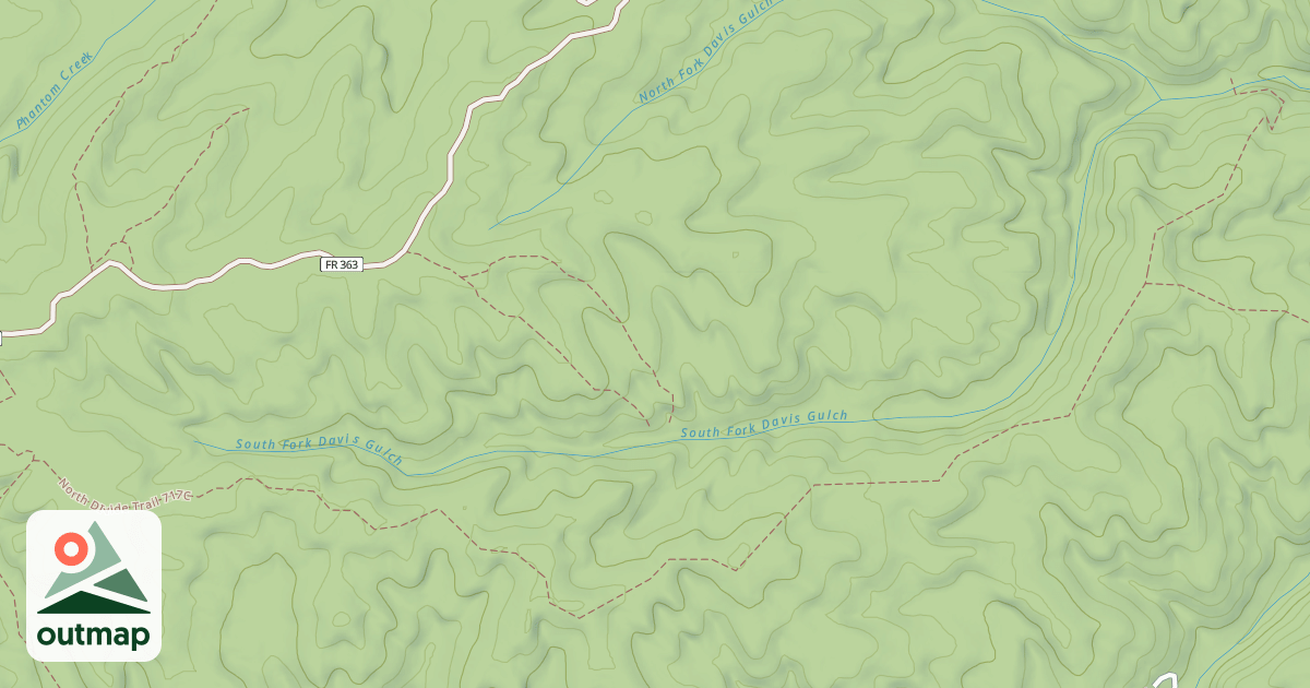 Map of Davis Spur