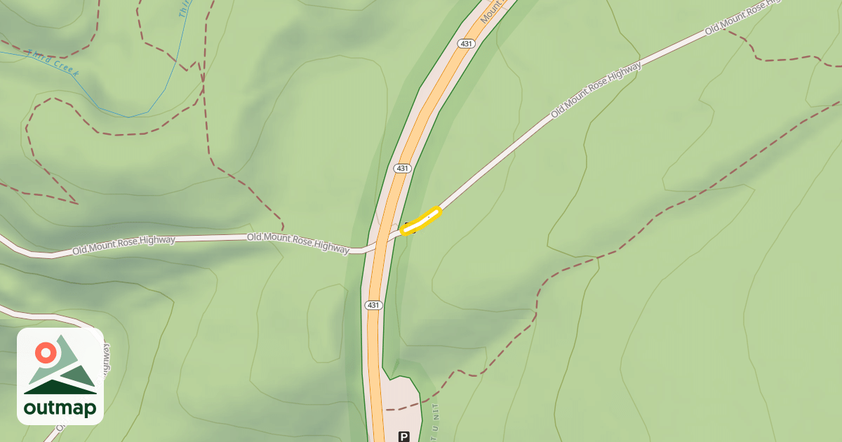 Map of Old Mount Rose Highway