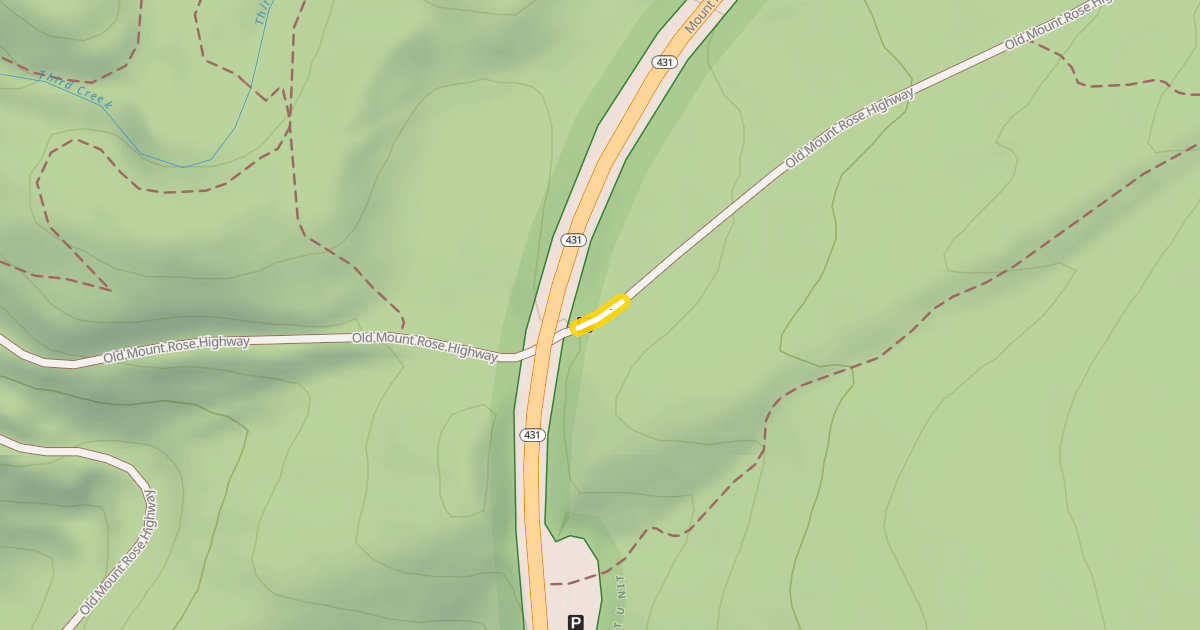 Map preview of Old Mount Rose Highway