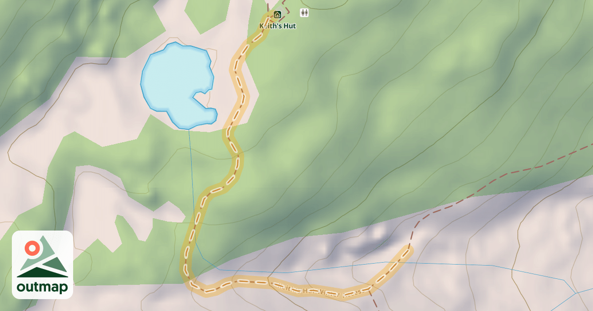 Map of Keith's Hut Winter Access