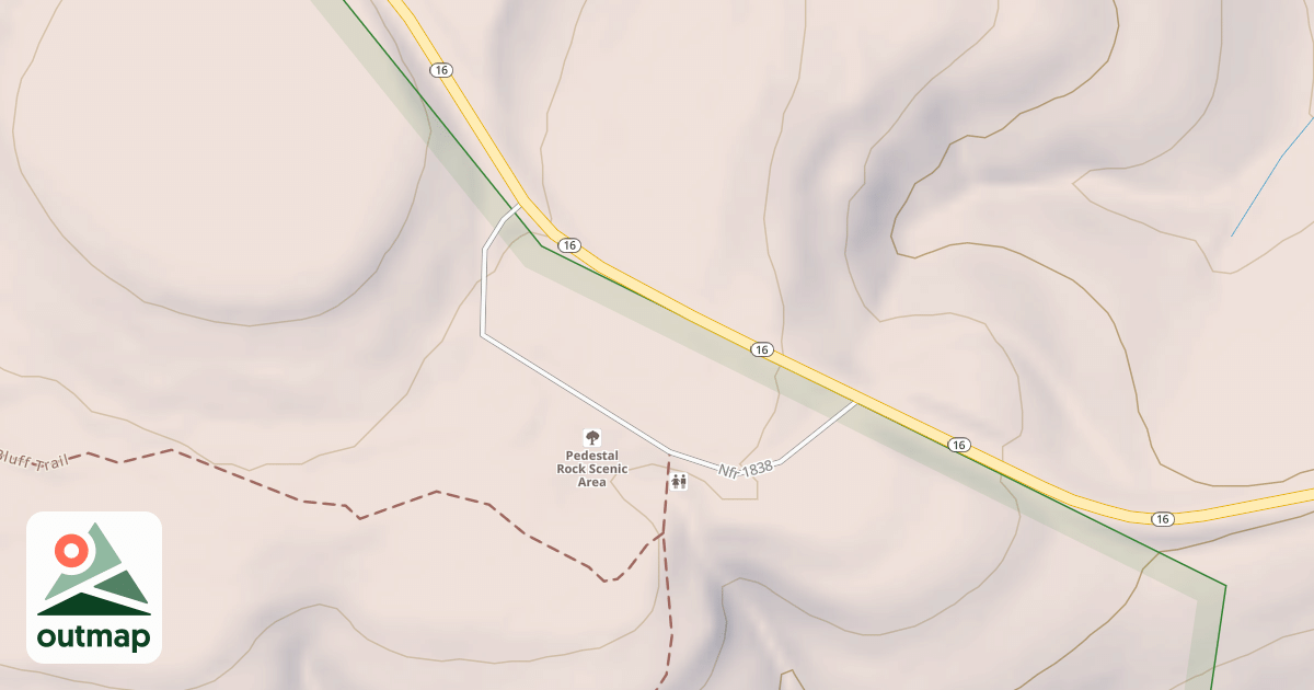 Map of PEDESTAL ROCK