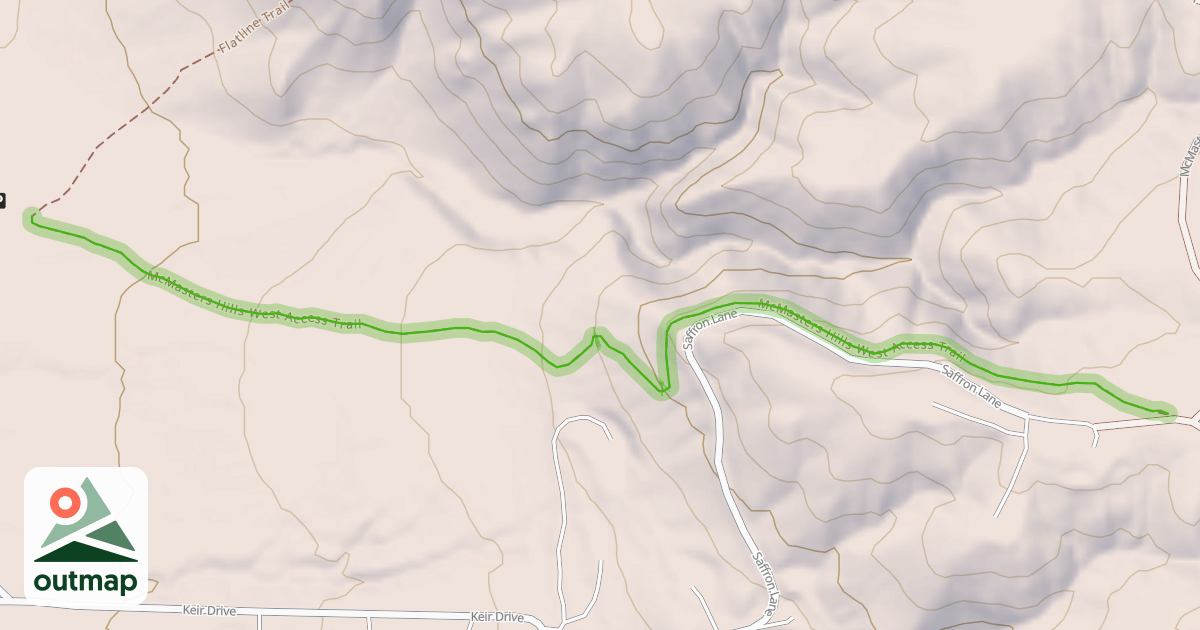 Map of McMasters Hills West Access Trail