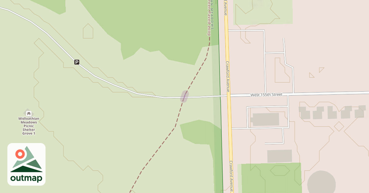 Map of Midlothian Meadows Green Paved Loop