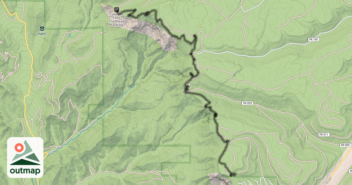 Map of Virgin River Rim Trail - Strawberry Point to Cascade Falls