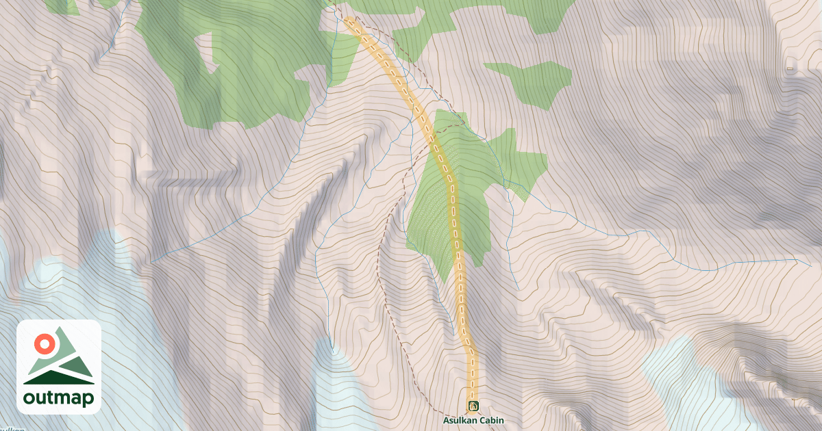 Map of Asulkan Cabin Winter Route
