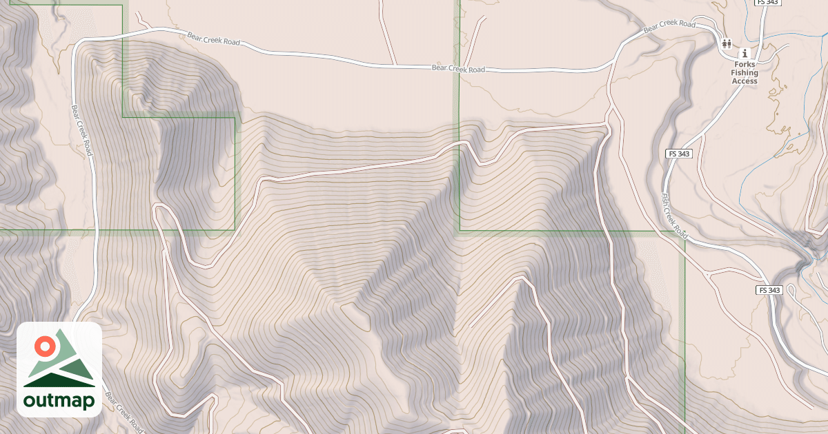 Map of FISH CREEK BEAR CREEK