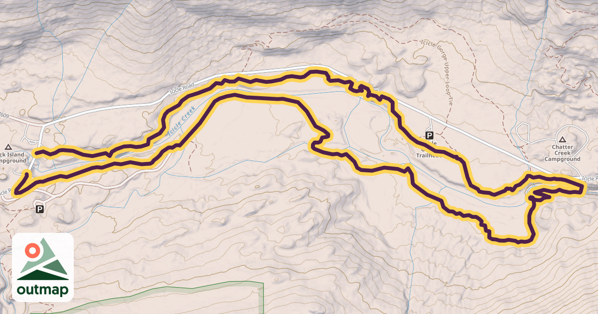 Map of Icicle Gorge Trail