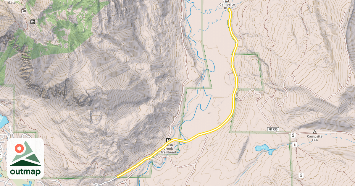 Map of Brush Creek Road