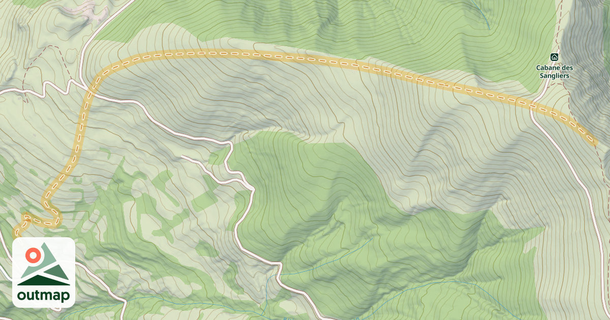 Map of Hautacam Soum de Dabant Aygue — Bordes