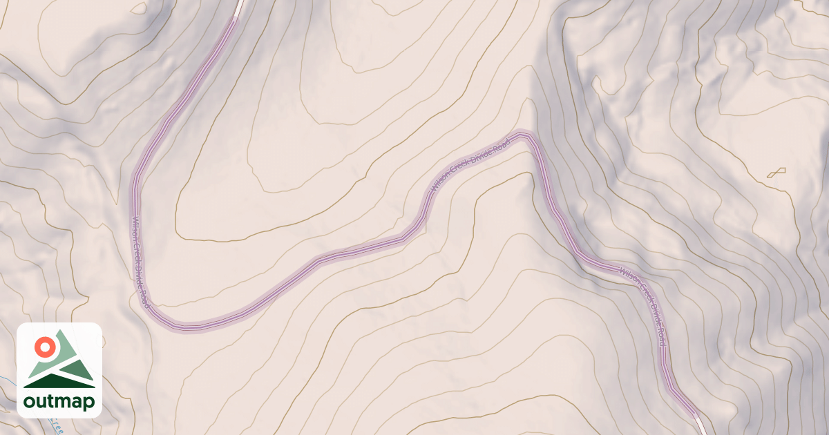 Map of Wilson Creek Divide Road