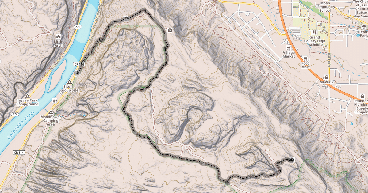 Map preview of Moab Rim Trail